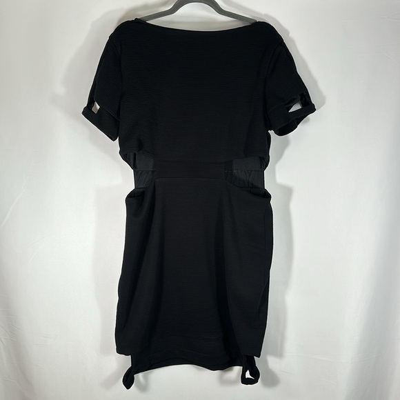 ASOS Black Hip & Thigh Cutout Ribbed Dress Size 14 - Picture 11 of 12